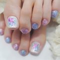 Cenbless　成増フェイシャル＆ネイルサロン　梅雨時期の足元に♪紫陽花風シェルアートでフットジェルネイル