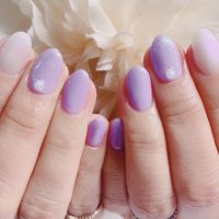 Cenbless　成増フェイシャル＆ネイルサロン　赤紫×オーロラパール！上品パープル系梅雨ネイル