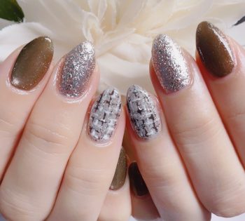 Cenbless　成増フェイシャル＆ネイルサロン　お洒落なお客様のファッションのアクセントに♪キャッツアイ×ツィードネイル