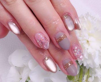 Cenbless　成増フェイシャル＆ネイルサロン　春のセレモニーシーズンに♪グレージュ系でシックで豪華な春ネイル