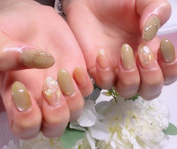 Cenbless　成増フェイシャル＆ネイルサロン　オレンジ＆キウイのような爽やか配色！人気の春ネイル定額デザイン！