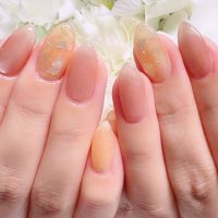 Cenbless　成増フェイシャル＆ネイルサロン　春のオレンジピンク×シェルネイルの煌めき♪