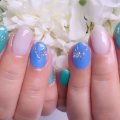 Cenbless　成増フェイシャル＆ネイルサロン　初夏に向けて爽やかなブルー×グリーン配色ネイルで気分UP！
