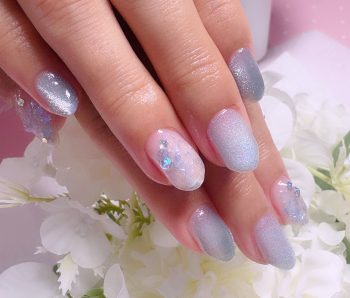 Cenbless　成増フェイシャル＆ネイルサロン　爽やかなカラーとオーロラの煌めき☆梅雨ネイル定額デザインをアレンジ！