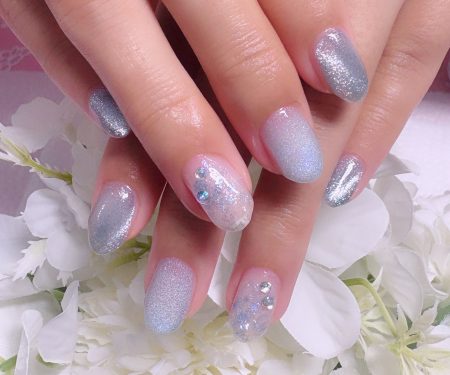 Cenbless　成増フェイシャル＆ネイルサロン　爽やかなカラーとオーロラの煌めき☆梅雨ネイル定額デザインをアレンジ！