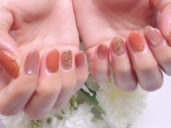 Cenbless　成増フェイシャル＆ネイルサロン　大好きなテラコッタカラーで♪大人気定額ネイルのアレンジでお洒落なお手元に！