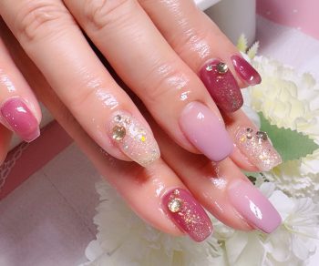Cenbless　成増フェイシャル＆ネイルサロン　梅雨のネイル定額デザインをワイン＆ライラックカラーにカラーチェンジ