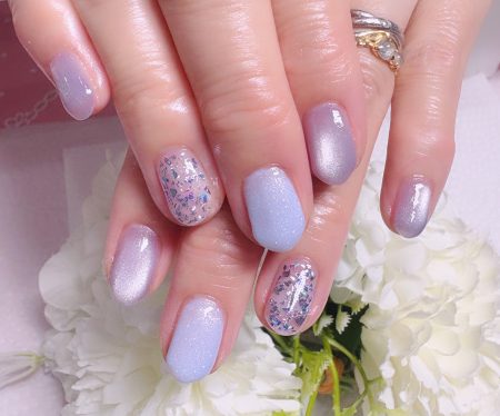 Cenbless　成増フェイシャル＆ネイルサロン　紫陽花カラーで楽しむ梅雨の定額デザインネイル♪