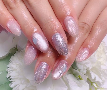 Cenbless　成増フェイシャル＆ネイルサロン　友人の結婚式に♪新作上品キャッツアイ＆シェルネイル