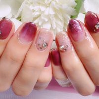 Cenbless　成増フェイシャル＆ネイルサロン　梅雨ネイルキャンペーン大人気デザインをエレガントなワインカラーで♪