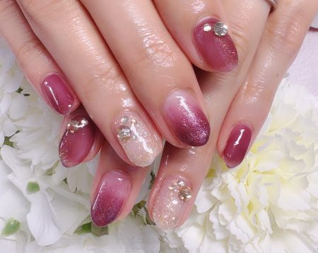 Cenbless　成増フェイシャル＆ネイルサロン　梅雨ネイルキャンペーン大人気デザインをエレガントなワインカラーで♪