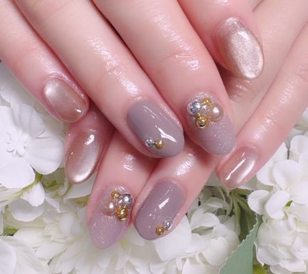 Cenbless　成増フェイシャル＆ネイルサロン　上品でシックなグレージュカラーの贅沢ネイル
