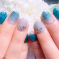 Cenbless　成増フェイシャル＆ネイルサロン　新緑シーズンにも梅雨シーズンにも大人気のエメラルドのようなシースルーネイル♪