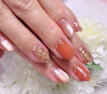 Cenbless　成増フェイシャル＆ネイルサロン　大好きなテラコッタカラーで♪大人気定額ネイルのアレンジでお洒落なお手元に！
