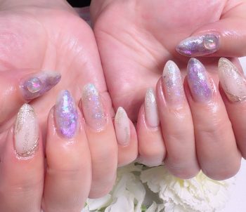 Cenbless　成増フェイシャル＆ネイルサロン　梅雨のパープルカラーをやわらかに楽しめるニュアンスネイル