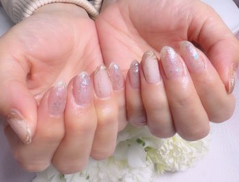 Cenbless　成増フェイシャル＆ネイルサロン　モヤモヤ気分も穏やかに＆キラキラに！涼しい煌めき☆クリア系オーロラネイル