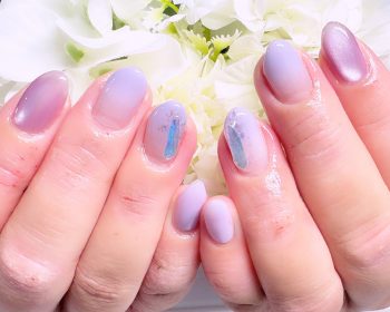 Cenbless　成増フェイシャル＆ネイルサロン　紫陽花カラーで梅雨も上品な指先に♪パープル系の上品カラーグラデーションネイル