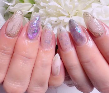 Cenbless　成増フェイシャル＆ネイルサロン　梅雨のパープルカラーをやわらかに楽しめるニュアンスネイル