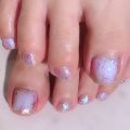 Cenbless　成増フェイシャル＆ネイルサロン　大人気の新作デザインを上品で可愛いパープル系に♪涼しい足元に気分UPのフットネイル