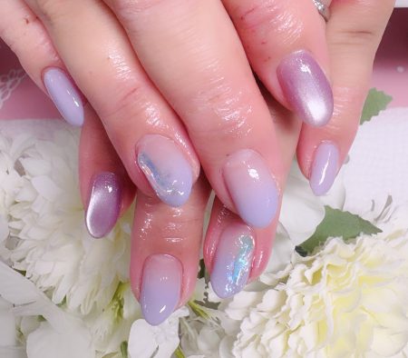 Cenbless　成増フェイシャル＆ネイルサロン　紫陽花カラーで梅雨も上品な指先に♪パープル系の上品カラーグラデーションネイル