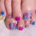 Cenbless　成増フェイシャル＆ネイルサロン　雨上がりの虹のような紫陽花のような綺麗めニュアンス♪フットネイル