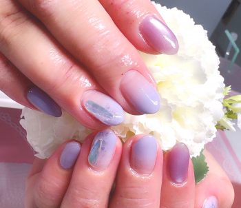 Cenbless　成増フェイシャル＆ネイルサロン　紫陽花カラーで梅雨も上品な指先に♪パープル系の上品カラーグラデーションネイル