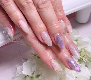 Cenbless　成増フェイシャル＆ネイルサロン　梅雨のパープルカラーをやわらかに楽しめるニュアンスネイル
