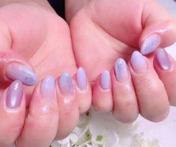 Cenbless　成増フェイシャル＆ネイルサロン　紫陽花カラーで梅雨も上品な指先に♪パープル系の上品カラーグラデーションネイル