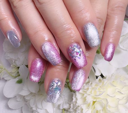 Cenbless　成増フェイシャル＆ネイルサロン　紫陽花のような輝き。マグネットネイルで初夏の指先に彩りを♪