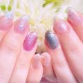 Cenbless　成増フェイシャル＆ネイルサロン　やわらかニュアンスのキラキラ定額ネイルデザインをカラーチェンジ！