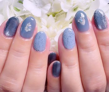Cenbless　成増フェイシャル＆ネイルサロン　梅雨ネイル定額デザインを大好きなブルー系にカラーチェンジ！