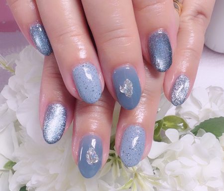 Cenbless　成増フェイシャル＆ネイルサロン　梅雨ネイル定額デザインを大好きなブルー系にカラーチェンジ！