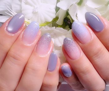 Cenbless　成増フェイシャル＆ネイルサロン　涼し気なブルー系ネイル！マグネット×カラグラ×ラメグラネイル