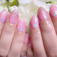 成増徒歩3分のフェイシャルエステ・ネイルサロン ビューティスタジオCenbless（センブレス）　淡いオーロラピンクが可愛い♪夏のピンクカラーネイル