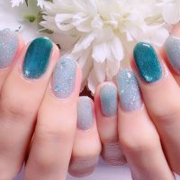 Cenbless　成増フェイシャル＆ネイルサロン　シュワシュワっと聞こえてきそうな爽快感♪夏先取りで涼しく彩るエメラルドグリーンネイル