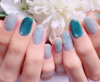 Cenbless　成増フェイシャル＆ネイルサロン　シュワシュワっと聞こえてきそうな爽快感♪夏先取りで涼しく彩るエメラルドグリーンネイル