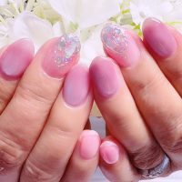 成増徒歩3分のフェイシャルエステ・ネイルサロン ビューティスタジオCenbless（センブレス）　涼やかで上品な、シーグラス風ピンクネイル♪