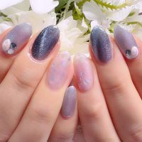 成増徒歩3分女性限定サロン｜フェイシャル・プラズマ・ネイル ビューティスタジオCenbless（センブレス）　涼感ブルーで魅せる 夏アレンジマグネットネイル