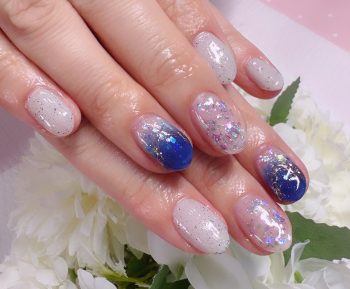 成増徒歩3分女性限定サロン｜フェイシャル・プラズマ・ネイル ビューティスタジオCenbless（センブレス）　水中のきらめきを閉じ込めた 海＆波のリゾートネイル