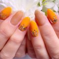 成増徒歩3分女性限定サロン｜フェイシャル・プラズマ・ネイル ビューティスタジオCenbless（センブレス）　ベージュ×オレンジで上品華やかな大人の夏ネイル