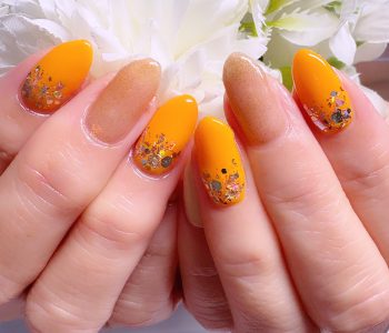 成増徒歩3分女性限定サロン｜フェイシャル・プラズマ・ネイル ビューティスタジオCenbless（センブレス）　ベージュ×オレンジで上品華やかな大人の夏ネイル