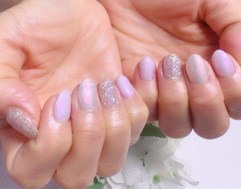 Cenbless　成増フェイシャル＆ネイルサロン　夏に爽やかな偏光オーロラホワイトパールネイル