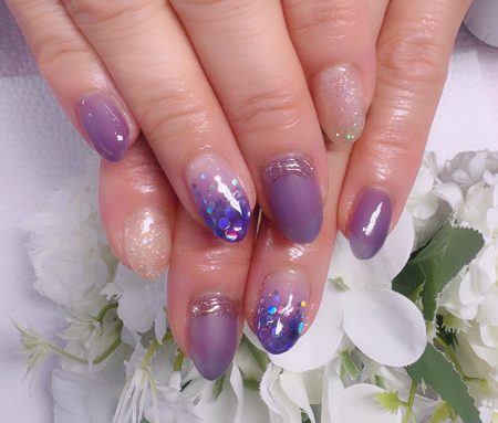 Cenbless　成増フェイシャル＆ネイルサロン　大人気晩夏ネイルデザイン！上品パープルで指先に高級感