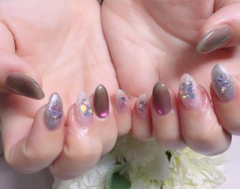 成増徒歩3分女性限定サロン|フェイシャル・プラズマ・ネイル ビューティスタジオCenbless(センブレス) プリズムマグネット×偏光オーロラ 黒×ピンクで魅せるキラキラネイル