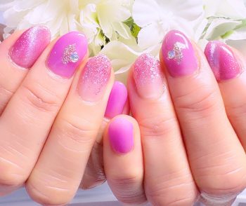 成増徒歩3分女性限定サロン｜フェイシャル・プラズマ・ネイル ビューティスタジオCenbless（センブレス）　秋色ライラックピンクに惹かれて 大人可愛いパープル系ネイル