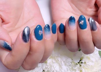 成増徒歩3分女性限定サロン｜フェイシャル・プラズマ・ネイル ビューティスタジオCenbless（センブレス）　夜空のような奥行きブルー ラメ×キャッツアイで魅せる秋のきらめき