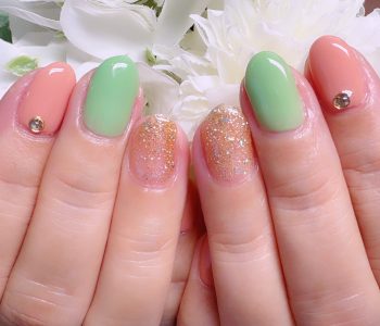 成増徒歩3分女性限定サロン｜フェイシャル・プラズマ・ネイル ビューティスタジオCenbless（センブレス）　ブルー好きさんが選んだ 秋のお洒落グリーン×ベージュネイル