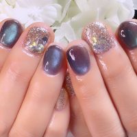 成増徒歩3分女性限定サロン｜フェイシャル・プラズマ・ネイル ビューティスタジオCenbless（センブレス）　沖縄旅行にあわせてカラーチェンジ！深海のようなプリズムマグネットネイル
