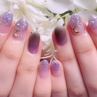 Cenbless　成増フェイシャル＆ネイルサロン　プリズムキャッツアイで煌めくパープルハロウィンネイル