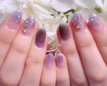 Cenbless　成増フェイシャル＆ネイルサロン　プリズムキャッツアイで煌めくパープルハロウィンネイル